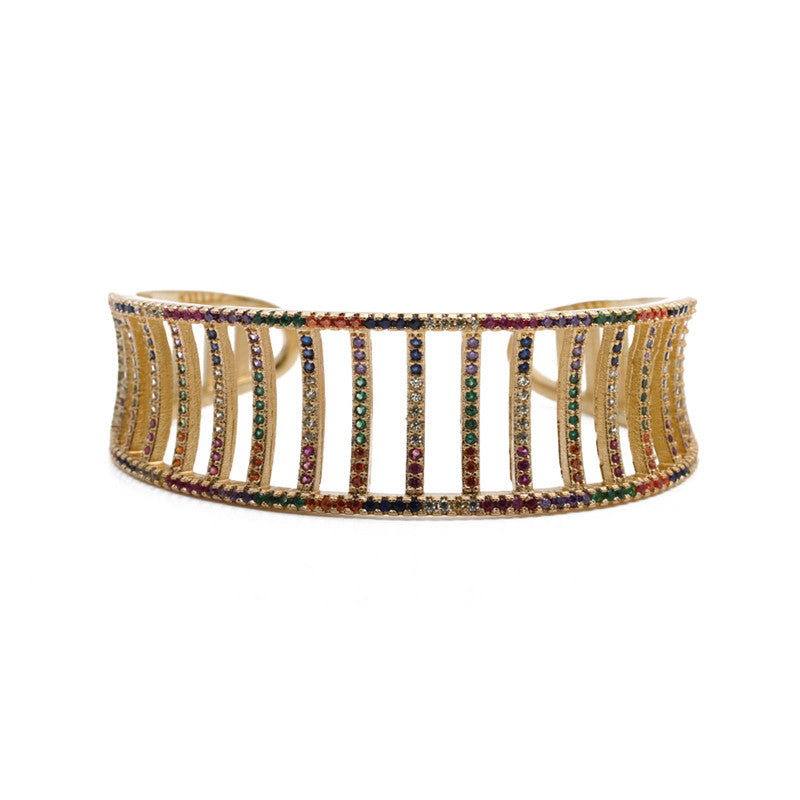 Brazalete de cobre de serpiente de circón de micro insultos al por mayor